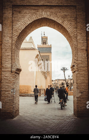 Medina e zoco dettaglio strade a Marrakech Foto Stock