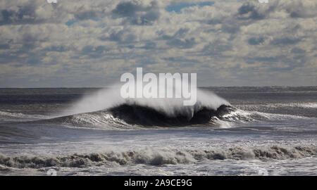 Tempesta Manasquan surf New Jersey Foto Stock