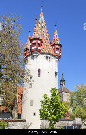 Ladri' Tower nel centro storico della città di Lindau sul Lago di Costanza, Western Allgäu Allgäu, Svevia, Baviera, Germania meridionale, Germania, Europa Foto Stock