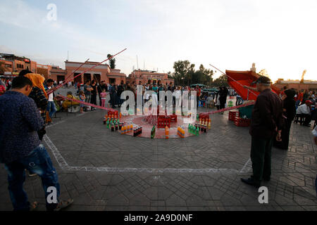 Djemaa el Fna a Marrakech,Marrakech, Marocco, Africa Settentrionale, Africa Foto Stock