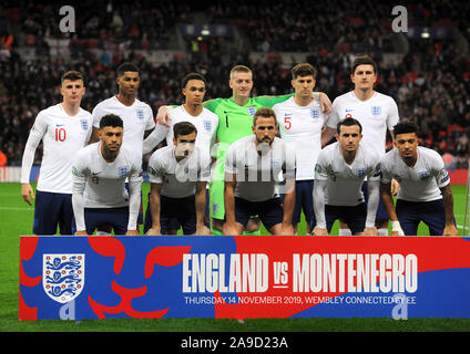 Londra, Regno Unito. Xiv Nov, 2019. Londra, Inghilterra. 14 NOVEMBRE: Inghilterra Team durante UEFA EURO 2020 il qualificatore tra Inghilterra e Montenegro allo stadio di Wembley a Londra, in Inghilterra il 14 novembre 2019 Credit: Azione Foto Sport/Alamy Live News Foto Stock