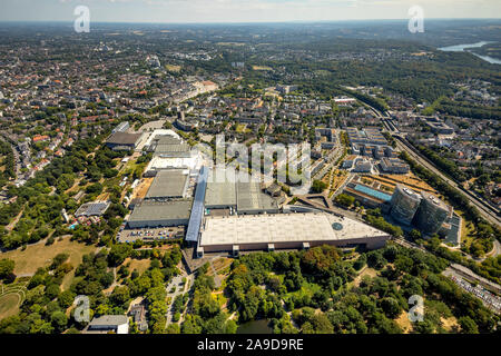 Vista della fiera di Essen, esposizioni a Gruga Park, Rüttenscheid, Essen, la zona della Ruhr, Nord Reno-Westfalia, Germania Foto Stock