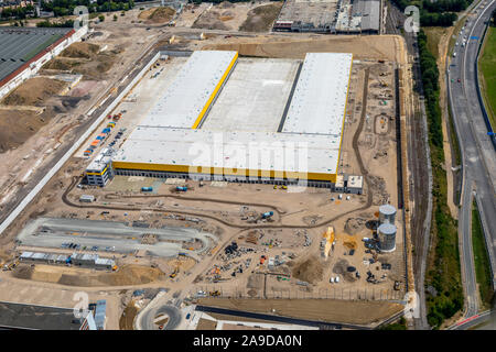 Padiglioni della DHL Centro Megapackage, Bochum, la zona della Ruhr, Nord Reno-Westfalia, Germania Foto Stock