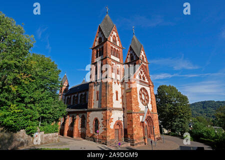 Chiesa del pellegrinaggio di San Lutwinus, Mettlach, Saar, Saarland, Germania Foto Stock