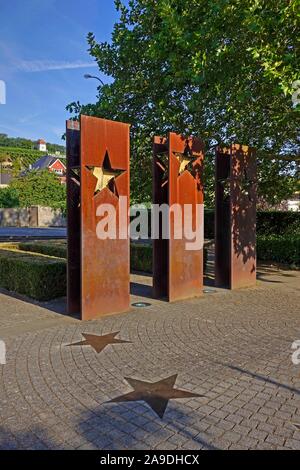 Monumento europeo a Schengen, cantone di Remich, valle della Mosella, Lussemburgo Foto Stock