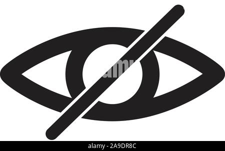 Icona invisibili su sfondo bianco in stile appartamento. Nascondi icona per il vostro web site design, logo, app, UI. simbolo invisibile. segno invisibile. Illustrazione Vettoriale