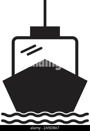 Icona imbarcazione su sfondo bianco in stile appartamento. nave icona imbarcazione per il vostro web site design, logo, app, UI. nave barca simbolo. barca segno. Illustrazione Vettoriale