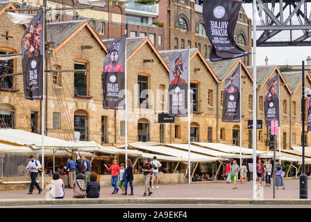 Due piani di arenaria negozi di Bond su Campbells Cove - Sydney, NSW, Australia Foto Stock