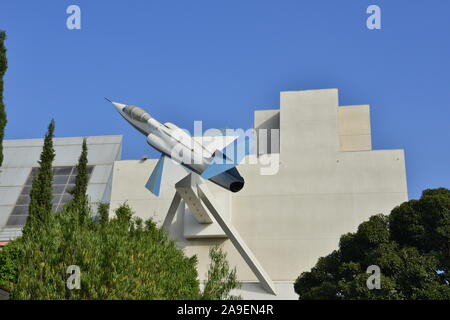 Un combattente americano montato su una base in America Foto Stock