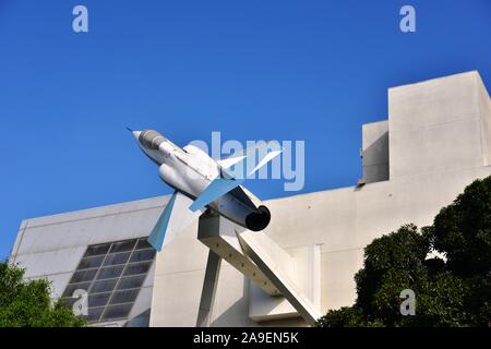 Un combattente americano montato su una base in America Foto Stock