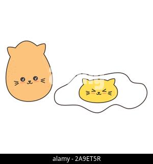 Cartoon carino uova vettore illustrazione divertenti Illustrazione Vettoriale