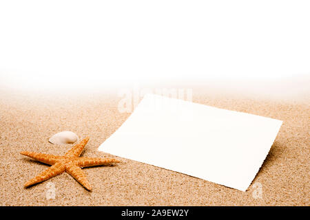 Starfish con postcard Foto Stock