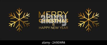 Realistiche in 3D illustrazione dei metallica Scintillante simbolo del fiocco di neve. Biglietto di auguri, invito felice anno nuovo 2020 e Natale. Vettore Illustrazione Vettoriale