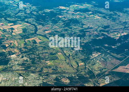 Vista aerea del Fraser Coast regione con Mary river. Queensland, Australia Foto Stock