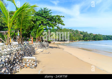 Vista del lato meridionale di Bang Tao Beach, Phuket, Tailandia Foto Stock