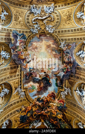"Il trionfo del nome di Gesù di Giovanni Battista Gaulli nella Chiesa del Gesù, Roma, Italia Foto Stock