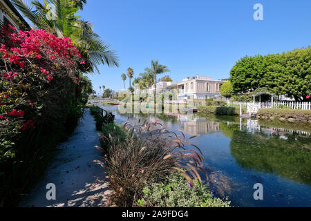 Storico Quartiere Venezia Canali, Canali di Venice Beach, Los Angeles, California, Stati Uniti d'America Foto Stock