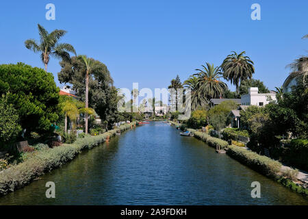 Storico Quartiere Venezia Canali, Canali di Venice Beach, Los Angeles, California, Stati Uniti d'America Foto Stock