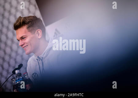 Duesseldorf, Germania. Xv Nov, 2019. Matthias Ginter (Germania). GES/Fussball/EM Qualifica: conferenza stampa del team nazionale tedesco in Duesseldorf, 15.11.2019 Calcetto: Qualificazioni europee: conferenza stampa del team nazionale tedesco, Duesseldorf, 15 Novembre 2019 | Utilizzo di credito in tutto il mondo: dpa/Alamy Live News Foto Stock