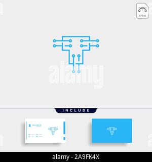 Lettera T Logo Wifi Tech Design Vettoriali Illustrazione Vettoriale