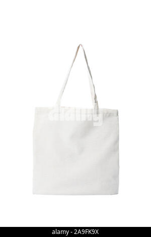 Tote bag in cotone isolati su sfondo bianco Foto Stock