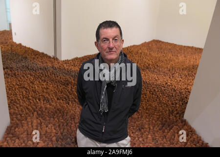 Colchester Essex REGNO UNITO 15 novembre 2019. Il famoso campo per le isole britanniche, di Antony Gormley arriva a Firstsite Colchester Essex. Campo per le isole britanniche, che consiste di 40.000 tiny singole figure di terracotta, è il maggiore singolo artwork nelle Arti consiglio raccolta e il suo arrivo in Colchester annunciano l'ultima tappa del cammino di questa spettacolare pezzo. Gormley, che ha vinto il Premio Turner nel 1994 dopo che questo lavoro è stato creato, ha attualmente una grande mostra personale presso la Royal Academy. Credito: MARTIN DALTON/Alamy Live News Foto Stock