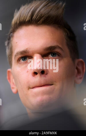 Duesseldorf, Germania. Xv Nov, 2019. Matthias Ginter (Germania). GES/Fussball/EM Qualifica: conferenza stampa del team nazionale tedesco in Duesseldorf, 15.11.2019 Calcetto: Qualificazioni europee: conferenza stampa del team nazionale tedesco, Duesseldorf, 15 Novembre 2019 | Utilizzo di credito in tutto il mondo: dpa/Alamy Live News Foto Stock