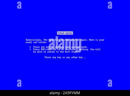 Schermo blu con sistema operativo del messaggio di errore Illustrazione Vettoriale