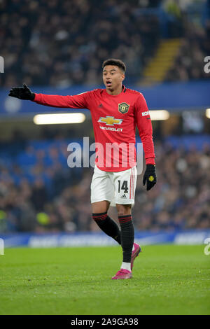 Jesse Lingard del Manchester Utd durante il Chelsea vs manchester united Carabao EFL Cup Round di 16 legare a Stamford Bridge - solo uso editoriale, licens Foto Stock