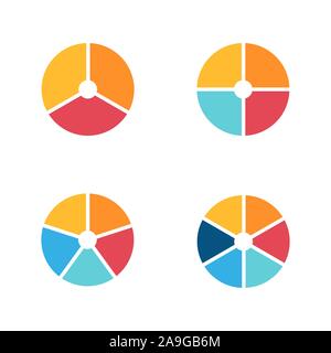Una infografica circle icon set. In stile appartamento. Vettore Illustrazione Vettoriale