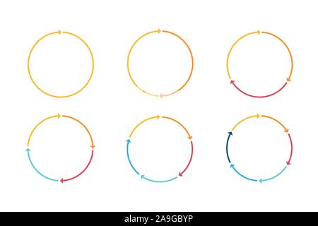 Una infografica Circle line arrow icon set. Vettore Illustrazione Vettoriale