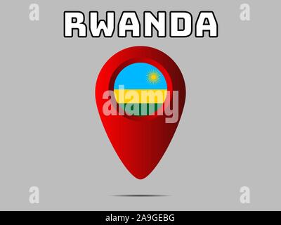 Bella bandiera nazionale della Repubblica del Ruanda . colori originali e proporzione. Semplicemente illustrazione vettoriale EPS10, da paesi flag impostato. Illustrazione Vettoriale