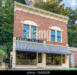 Fratelli Wright Cycle shop, Wright Brothers National Museum, il Carillon Historical Park, Dayton Aviation Heritage National Historical Park, Dayton, OH. Foto Stock