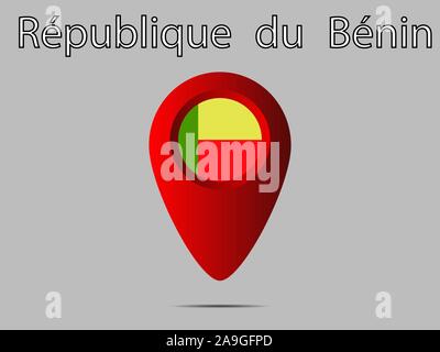 Bandiera nazionale della Repubblica del Benin. colori originali e proporzione. Semplicemente illustrazione vettoriale EPS10, da paesi flag impostato. Illustrazione Vettoriale
