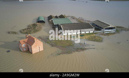 Bassa Barlings/Shortferry inondazioni. Lincolnshire 15 Nov 2019 Foto Stock