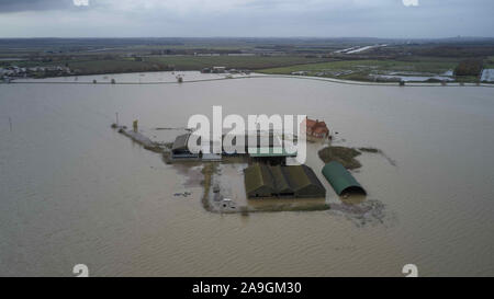 Bassa Barlings/Shortferry inondazioni. Lincolnshire 15 Nov 2019 Foto Stock