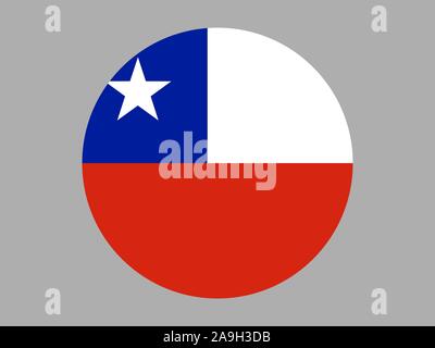 Bandiera nazionale della Repubblica del Cile. colori originali e proporzione. Semplicemente illustrazione vettoriale, da paesi flag impostato. Illustrazione Vettoriale