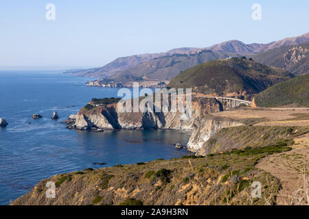 Bixby Creek Bridge, Monterey County, SR1, California, Stati Uniti d'America Foto Stock