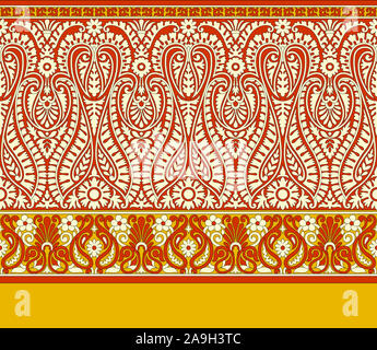 Paisley confine tradizionale background di design Foto Stock