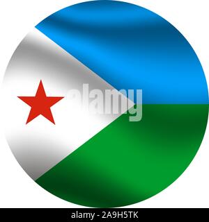Bandiera nazionale della Repubblica di Gibuti. colori originali e proporzione. Semplicemente illustrazione vettoriale EPS10, da paesi flag impostato. Illustrazione Vettoriale