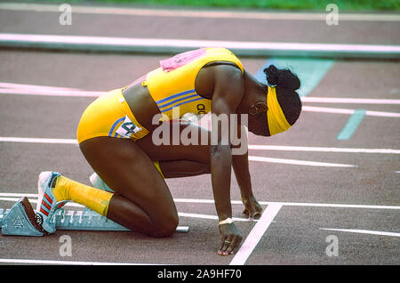 Valerie Brisco ganci competono al 1988 noi del team olimpico prove Giochi Estivi Foto Stock