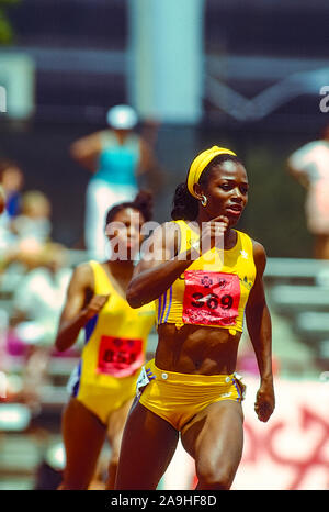 Valerie Brisco ganci competono al 1988 noi del team olimpico prove Giochi Estivi Foto Stock