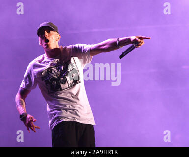 AUSTIN, TX - 11 ottobre: Eminem esegue in concerto durante la Austin City Limits Music Festival di Zilker park il 11 ottobre 2014 ad Austin, Texas. Foto: imageSPACE/MediaPunch Foto Stock