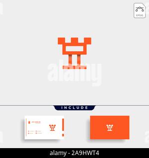 Lettera T Castle Logo Design icona Vettore Illustrazione Vettoriale