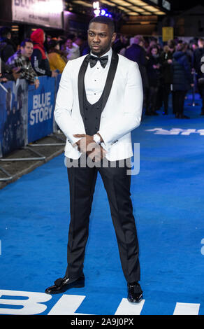 Londra, Regno Unito. Xiv Nov, 2019. Rapman assiste la Premiere mondiale di blu e di Storia presso il Curzon Mayfair di Londra. Credito: SOPA Immagini limitata/Alamy Live News Foto Stock