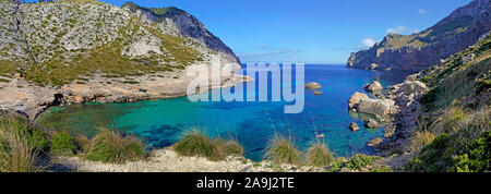 Cala Figuera, bella baia di Capo Formentor, Maiorca, isole Baleari, Spagna Foto Stock