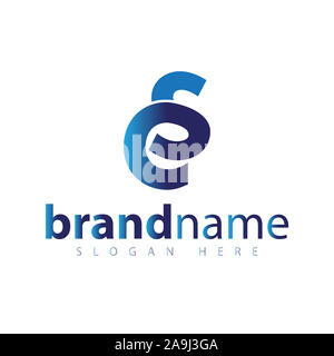 ES lettera logo arrotondati vettore modello di magazzino Foto Stock