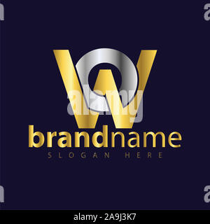 O W Lettera vettore Logo modello predefinito Foto Stock