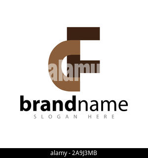 CF lettera collegata vettore Logo modello predefinito Foto Stock