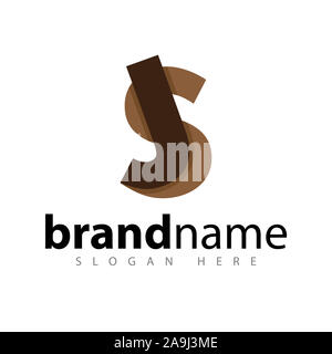 J S lettera collegata vettore Logo modello predefinito Foto Stock